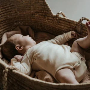 Merino uld wrap romper langærmet i naturel til baby – Lille-barn